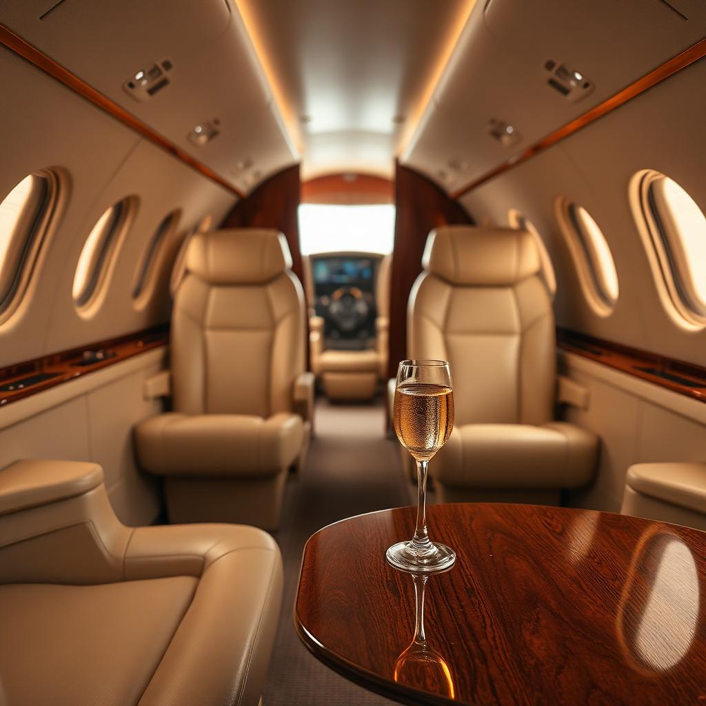 Private jet interior